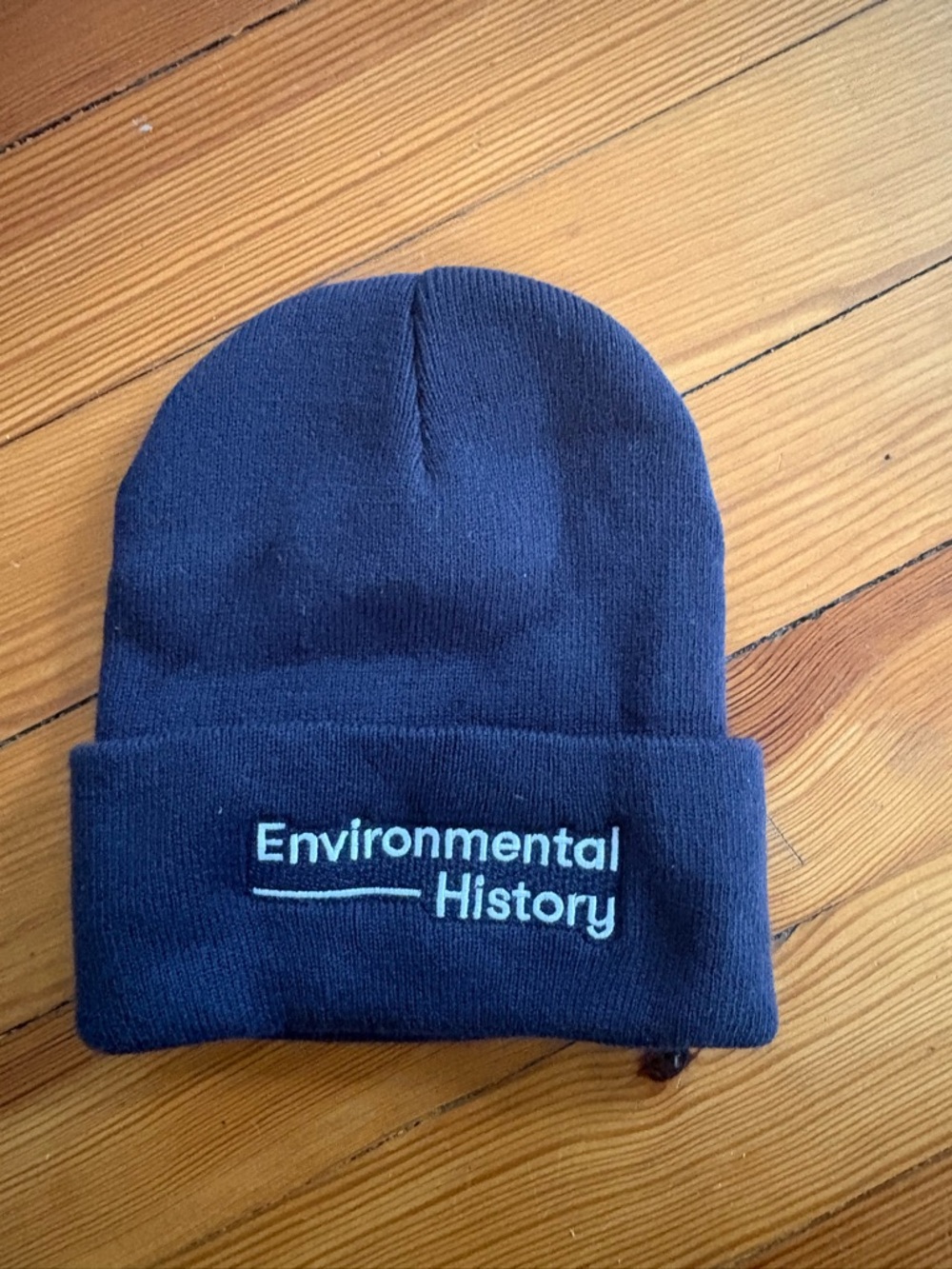 Environmental History Embroidered Navy Beanie